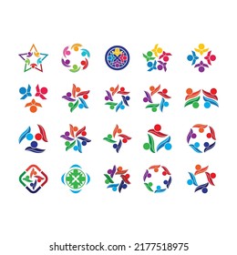 Community, network and social icon design template