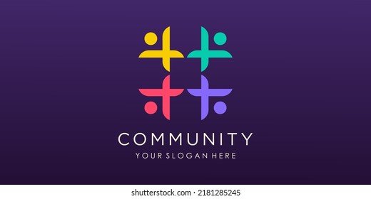 Community, network and social icon design template