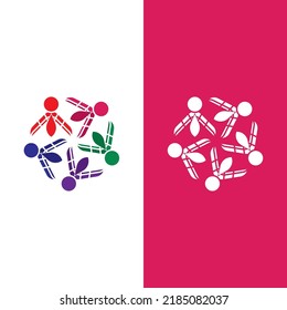 Community, network and social icon design template