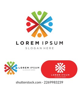Community, network and social icon design template