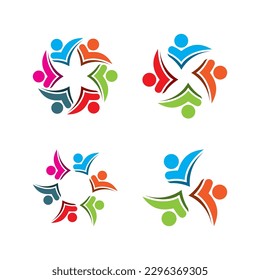Community, network and social icon design template