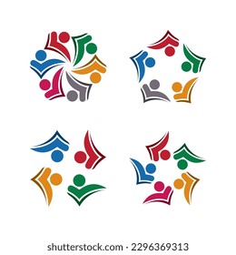 Community, network and social icon design template