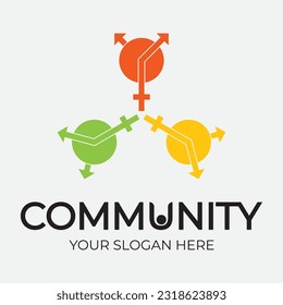Community, network and social icon design template