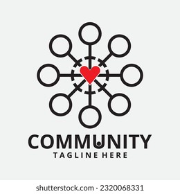 Community, network and social icon design template