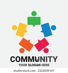 Community, network and social icon design template