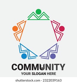 Community, network and social icon design template