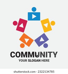 Community, network and social icon design template