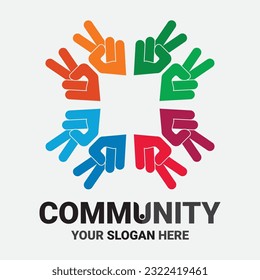 Community, network and social icon design template