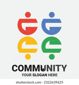 Community, network and social icon design template