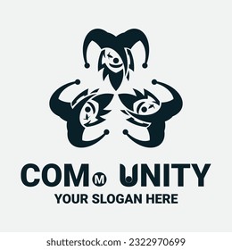 Community, network and social icon design template