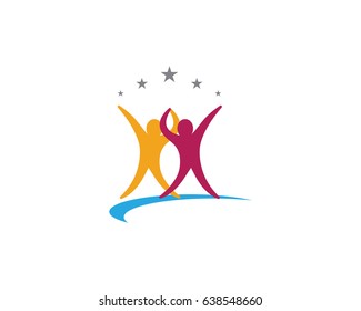 Community, network and social icon design template
