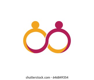 Community, network and social icon design template