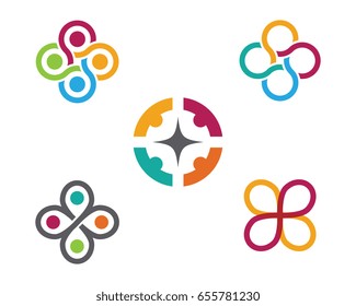 Community, network and social icon design template.