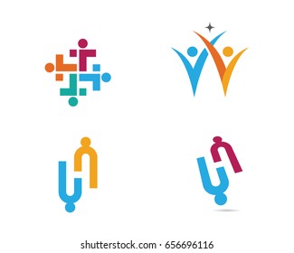 Community, network and social icon design template