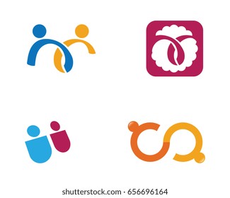 Community, network and social icon design template