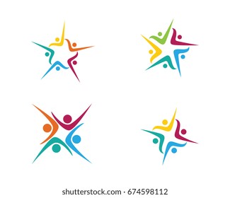 Community, network and social icon design template.