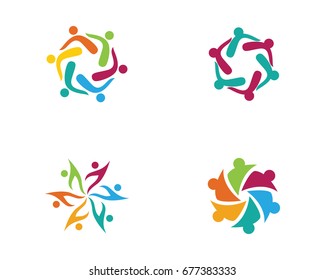 Community, network and social icon design template.