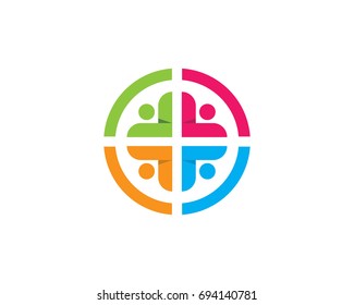 Community, network and social icon design template