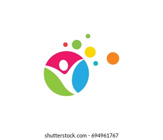 Community, network and social icon design template.