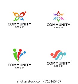 Community, network and social icon design template