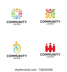 Community, network and social icon design template