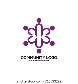 Community, network and social icon design template
