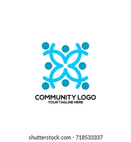 Community, network and social icon design template