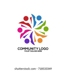 Community, network and social icon design template