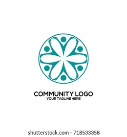 Community, network and social icon design template
