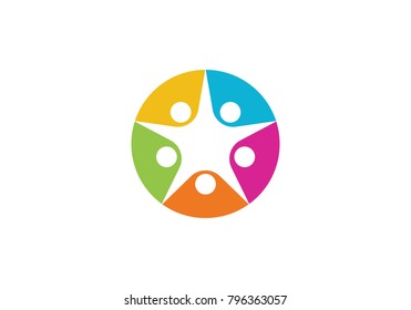 Community, network and social icon design template.
