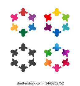 Community, network and social icon Logo template vector design template-or Community care