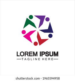 Plantilla de diseño de logotipo de iconos comunitarios, de red y sociales