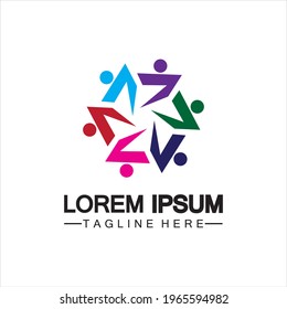 Community, network and social icon logo design template