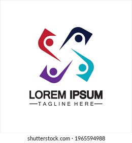 Community, network and social icon logo design template