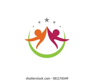 Community, network and social icon set ,logo icon design template.
