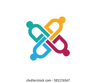 Community, network and social icon set ,logo icon design template.
