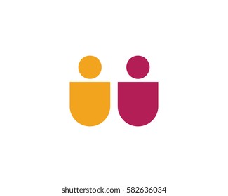 Community, network and social icon set ,logo icon design template.