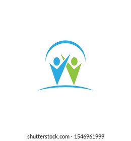 Community, network and social logo design template vector