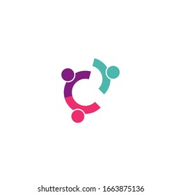 Community, network and social logo design template vector