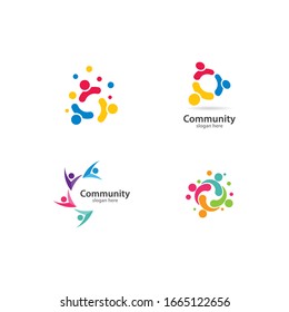 Community, network and social logo design template vector