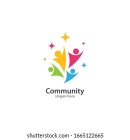 Plantilla de diseño de logotipos comunitarios, de red y sociales vectorial