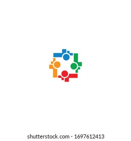 Community, network and social logo design template vector.