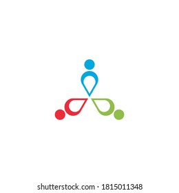 Community, network and social logo design template vector