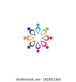 Community, network and social logo design template vector