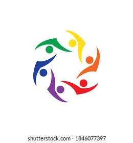 Design des Gemeinschaftszeichens, des Netzes und des sozialen Logos