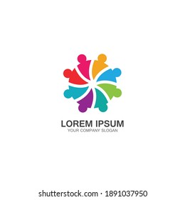 Vector de plantilla de diseño de logotipo comunitario, de red y social