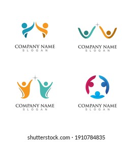 Plantilla de diseño de logotipo comunitario, de red y social 
