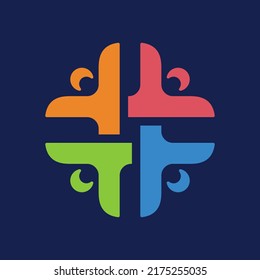 Community, network and social logo design template vector