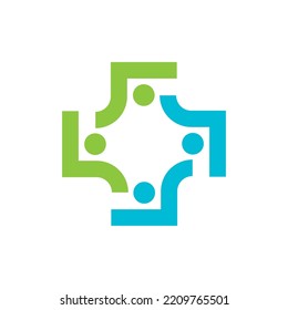 Vector de plantilla de diseño de logotipo comunitario, de red y social