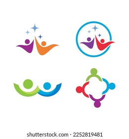 Community, network and social logo flat design vector